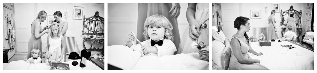 black and white documentary weddings page boy and flower girl Broyle Place
