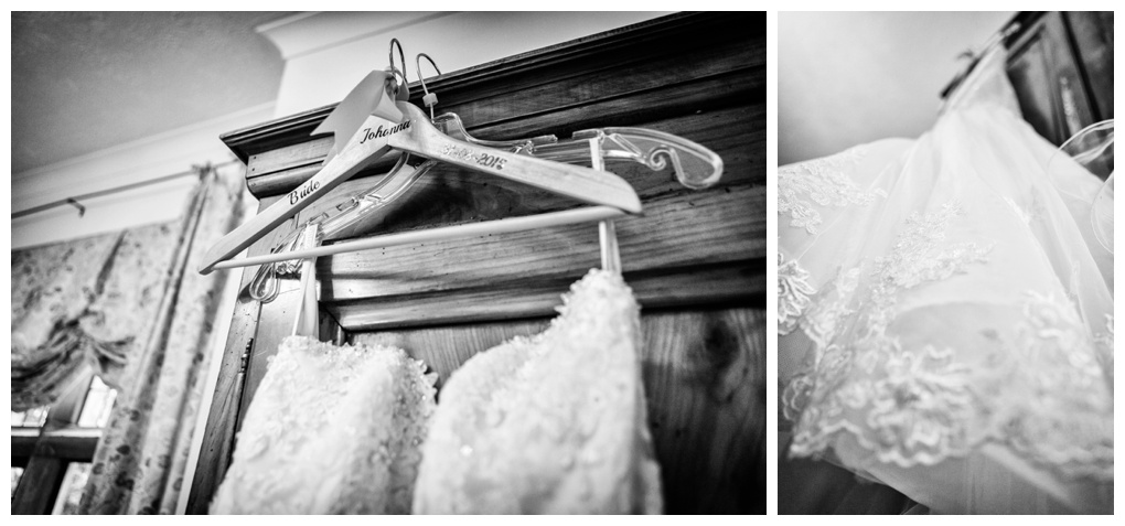 Bridal Preparations wedding dress and veil black and white wedding photography Broyle Place