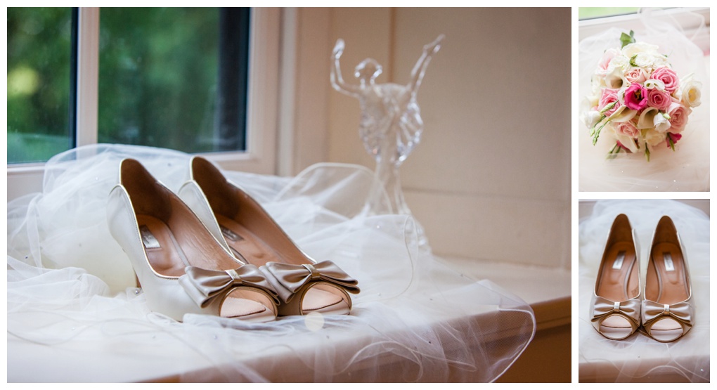 Broyle Place Bridal preparations shoes and bouquet details