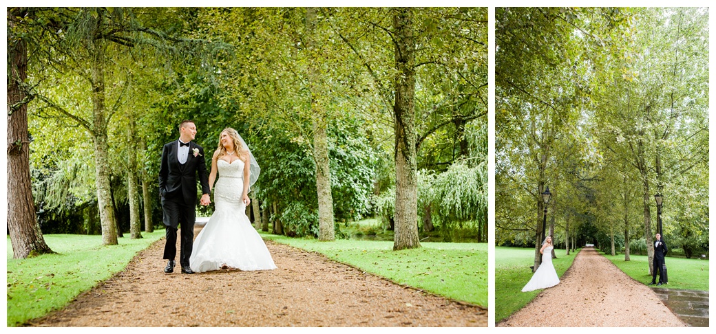 Broyle Place Weddings bride and groom walking