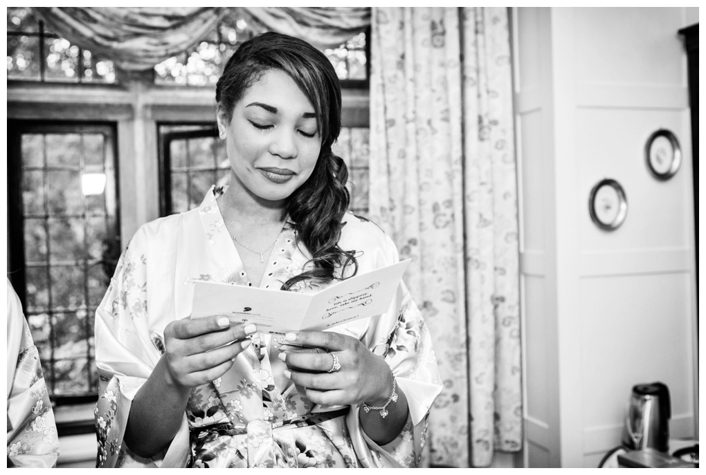 emotional bridesmaid black and white documentary wedding photography at Broyle Place
