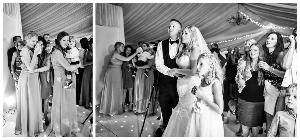 emotional guests at Sussex wedding Broyle Place
