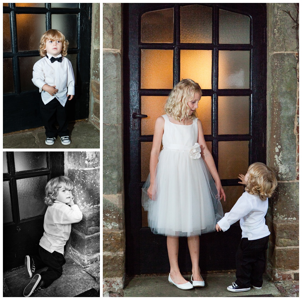 Page boy and flower girl at wedding Broyle Place