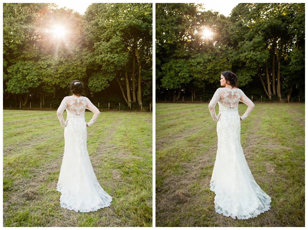 back of brides dress