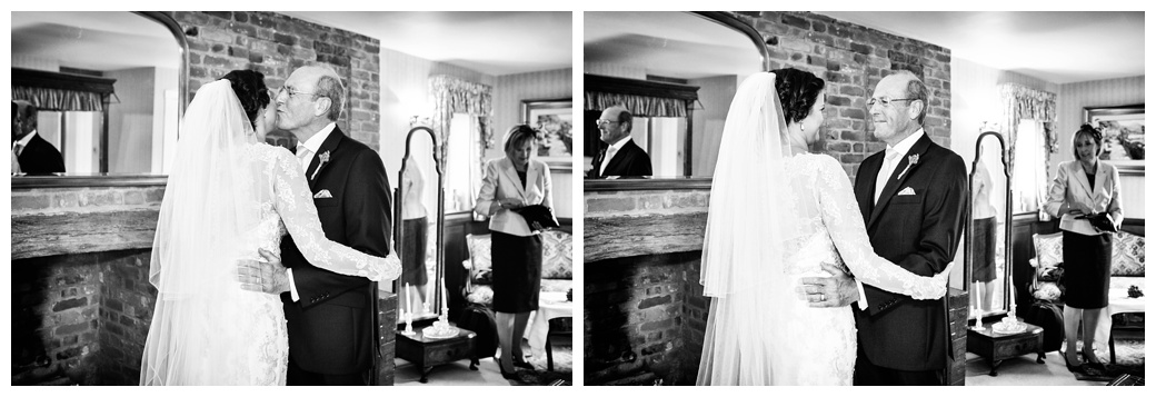 bride and father embrace