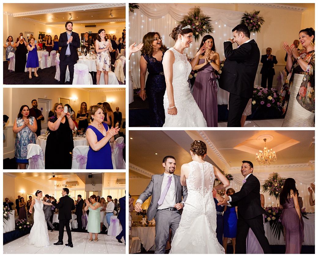 bride and groom dancing at penridge suite london
