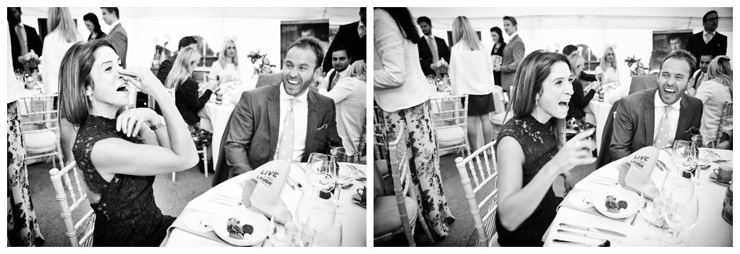 fun at wedding breakfast wedding in kent