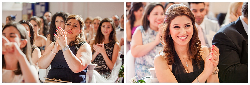 happy wedding guests london wedding photographer