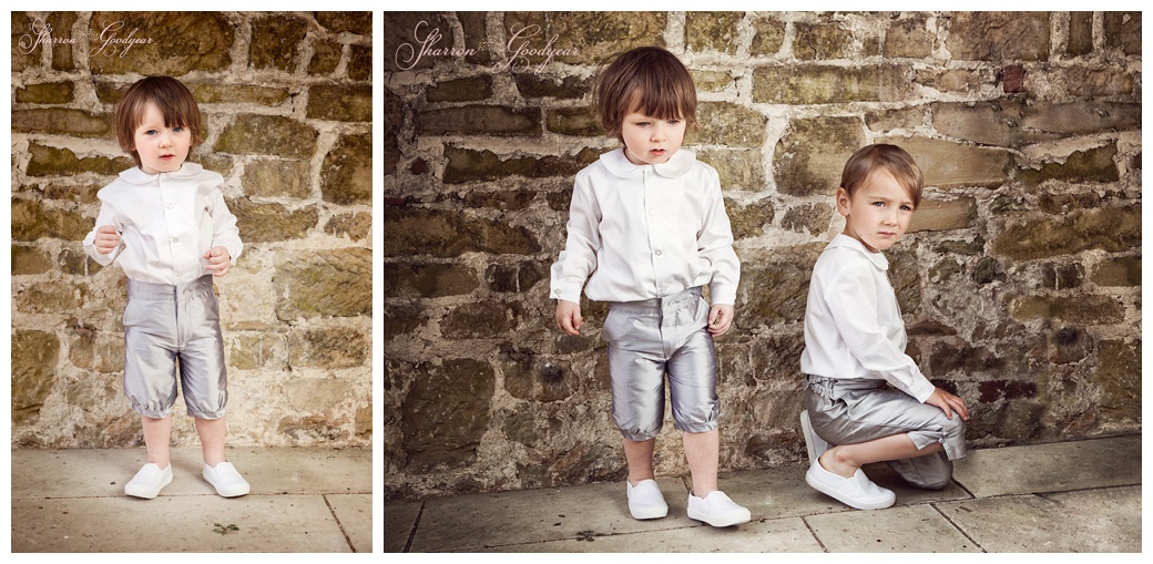 page boys wearing sue hill peter pan shirts and edward knickbockers