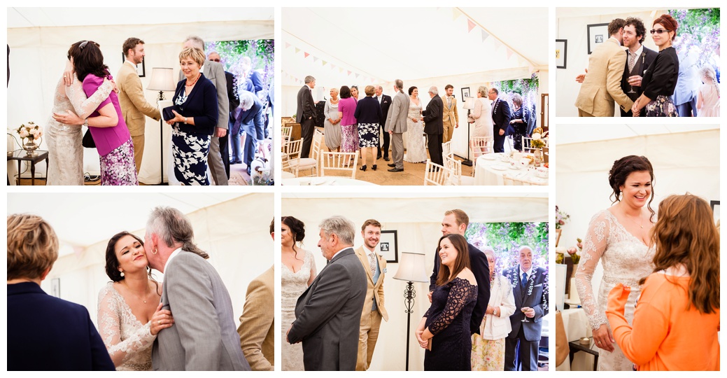 receiving line at marquee wedding reception