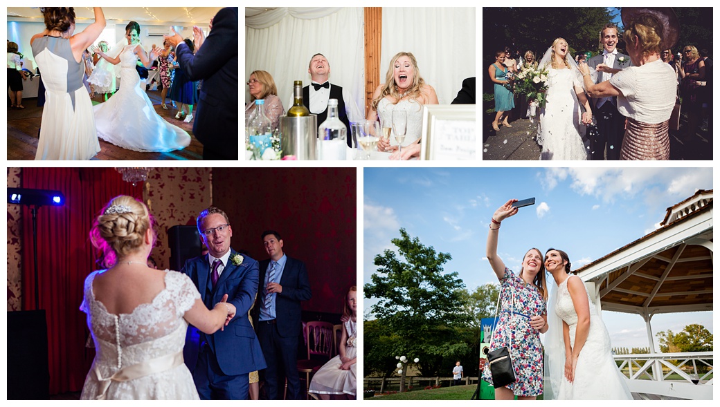 wedding couples having fun on their wedding day