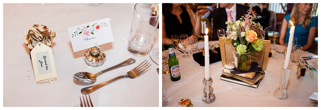 wedding details at wedding breakfast