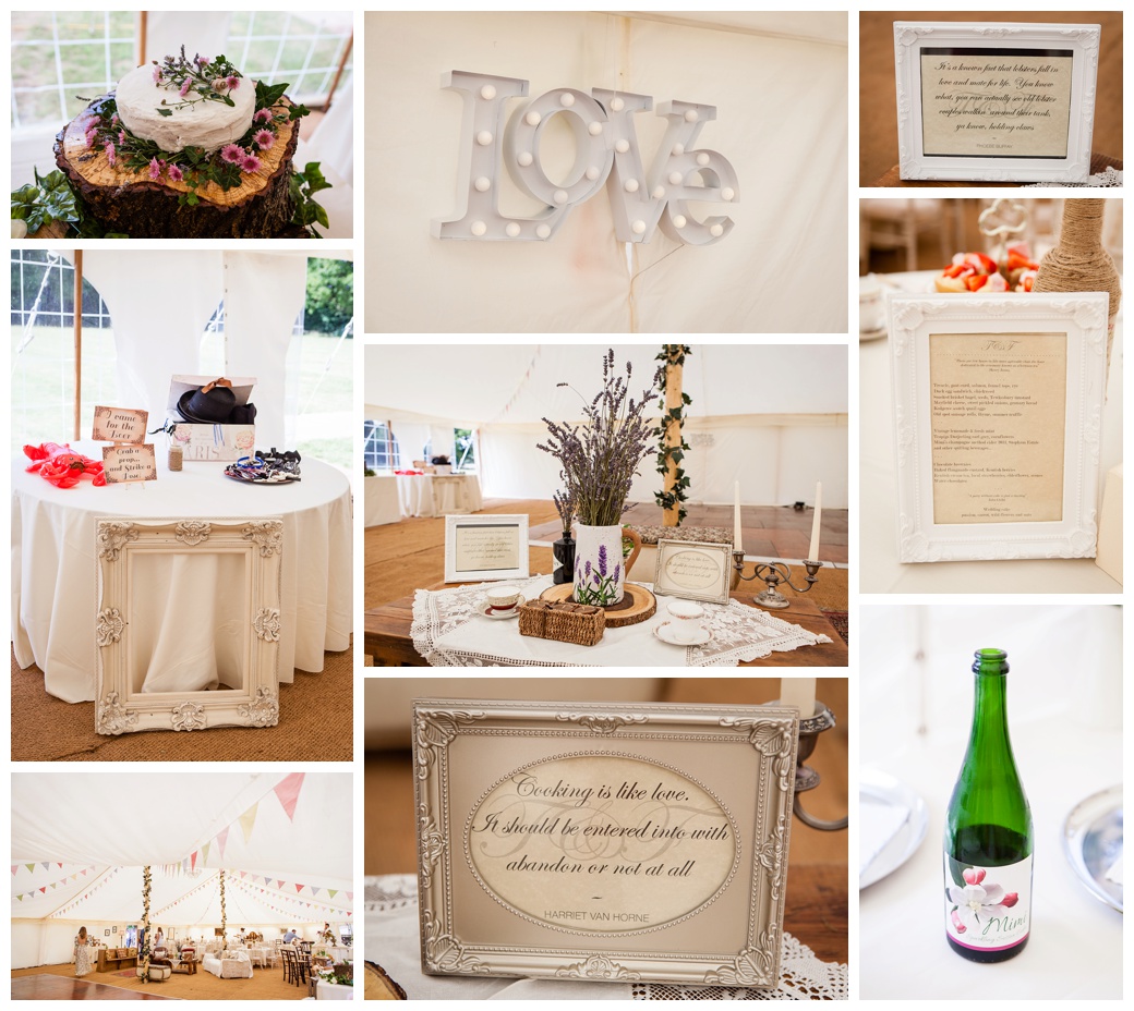 wedding reception in Bonnington Kent wedding details