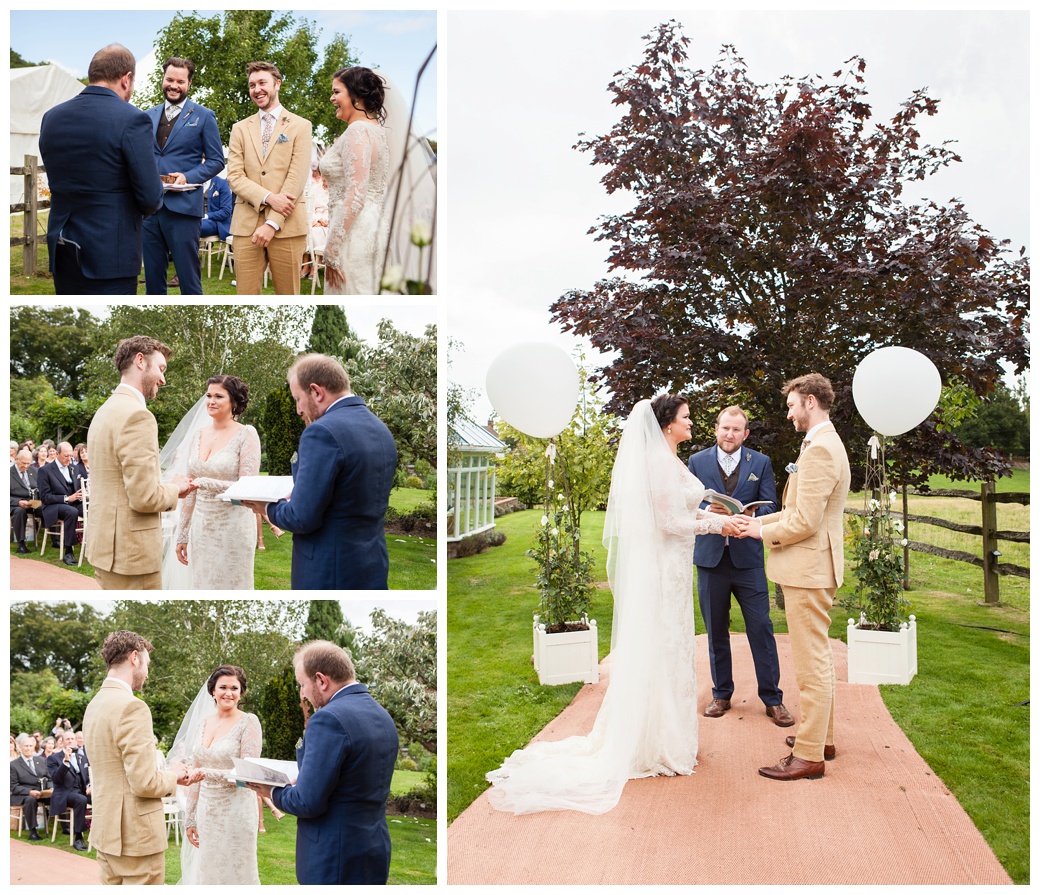 wedding vows bride and groom outdoor ceremony