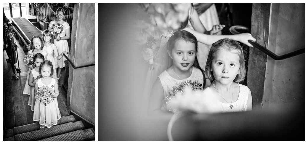 young bridesmaids about to make their entrance