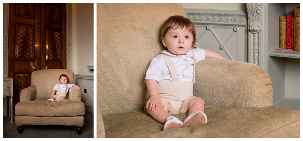baby sat in chair